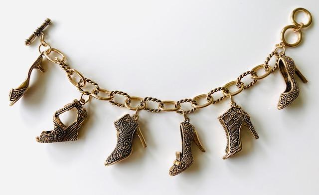 Toggle Shoe Charm Bracelet ~ Gold