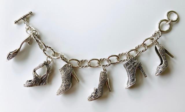 Toggle Shoe Charm Bracelet ~ Silver