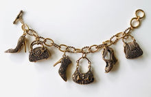 Load image into Gallery viewer, Toggle Shop-a-holic Charm Bracelet ~ Gold
