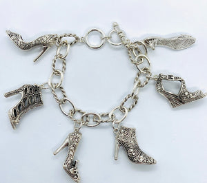 Toggle Shoe Charm Bracelet ~ Silver