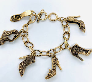 Toggle Shoe Charm Bracelet ~ Gold