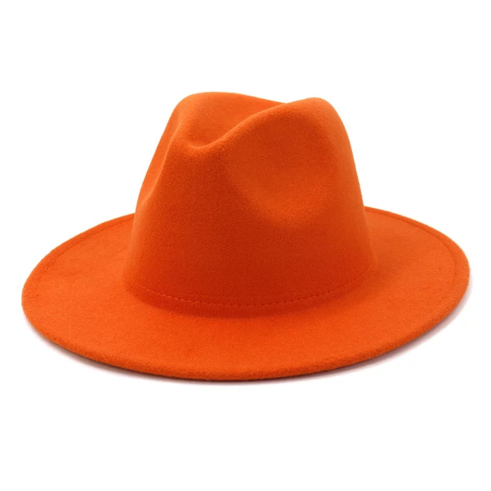 Matte Fedora Hat - Tangerine