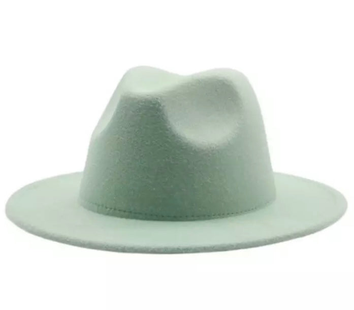 Matte Fedora Hat - Mint Green
